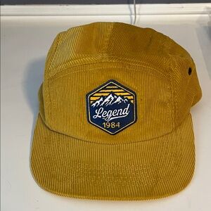 Legend hardware, 1984 Yellow five panel Corduroy Cap